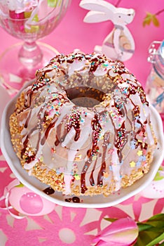 Easter table with ring cake