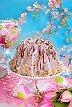Easter table with ring cake