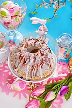 Easter table with ring cake