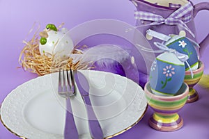 Easter table setting and dinner