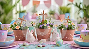 Easter Table Setting with a DIY Resurrection Garden Centerpiece