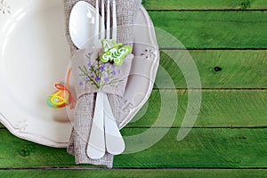 Easter table setting in a rustic style