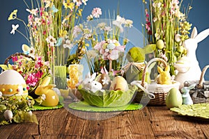 Easter theme. Easter decorations. Place for text.