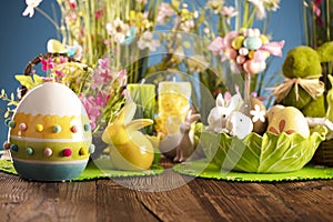 Easter theme. Easter decorations. Place for text.