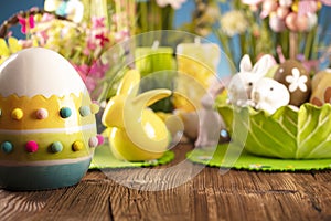 Easter theme. Easter decorations. Place for text.