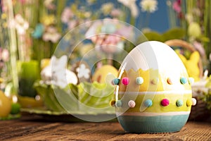 Easter theme. Easter decorations. Place for text.