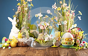 Easter theme. Easter decorations. Place for text.