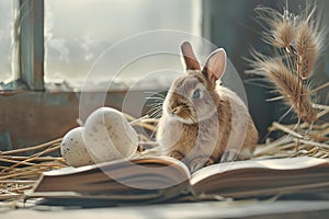 Easter-themed animal notebook: Adding a playful touch to a professional setting. Concept Easter