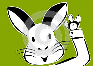 Easterbunny on Happy Easter Card.