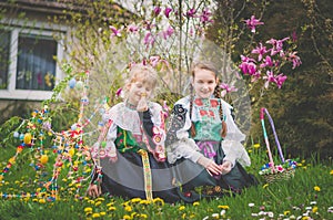 Easter traditional folk costumes in Slovakia, Europe