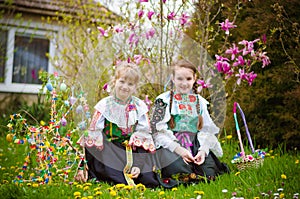 Easter traditional folk costumes in Slovakia, Europe