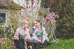 Easter traditional folk costumes in Slovakia, Europe