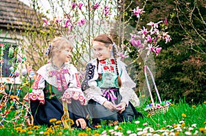 Easter traditional folk costumes in Slovakia, Europe