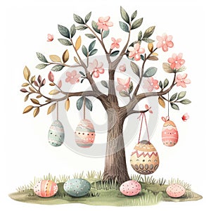 Easter tree decorated with eggs