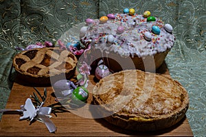 Easter. Typical rustic desserts of the Campania tradition