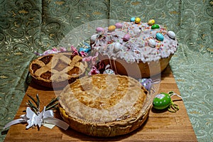 Easter. Typical rustic desserts of the Campania tradition