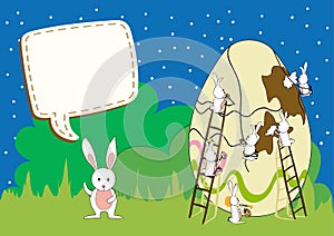 Easter under construction greeting card