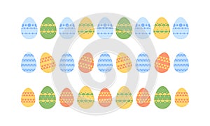 Easter vector borders. Easter egg decorative elements - border lines for spring festive design and decor, egg hunt