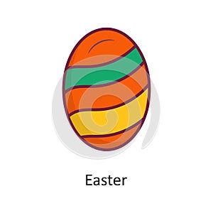 Easter vector Fill outline Icon Design illustration. Holiday Symbol on White background EPS 10 File