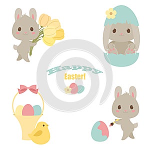 Easter vector icons set