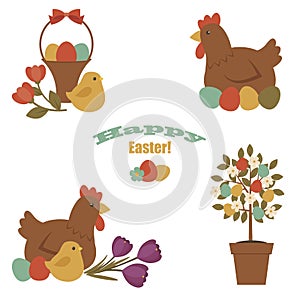 Easter vector icons set