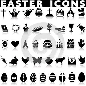 Easter vector icons set