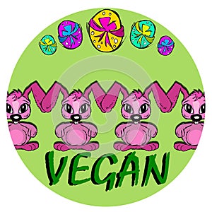 Easter: Vegan Bunny Cartoon