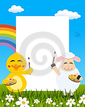 Easter Vertical Painters - Chick & Lamb