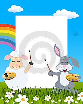 Easter Vertical Painters - Lamb & Rabbit