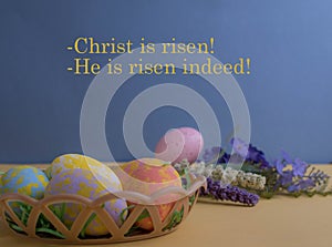 Easter is a very significant holiday for Christians around the world. Multicolored yoke, Resurrection of the Resurrection of Chris photo