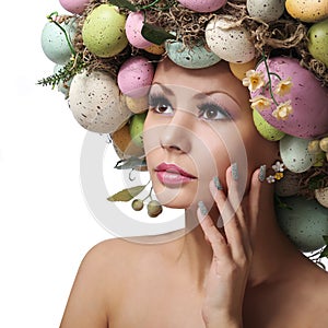 Easter Woman. Spring Girl