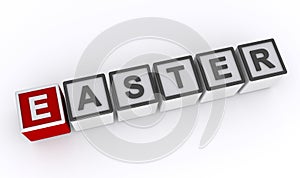 easter word block on white
