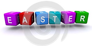 Easter word block on white