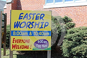 Easter worship and egg hunt