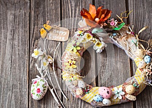 Easter wreath with decor