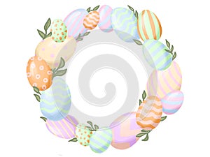Easter wreath with egg and leaf