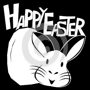 Easterbunny on Happy Easter Card.