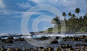 Easterly winds on Avana Beach, Rarotonga, Cook Islands