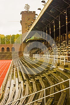 Stockholm Olympic Stadium: the eastern bench, the royal tribune and the tower photo