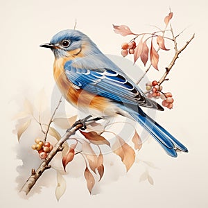 Eastern bluebird watercolor