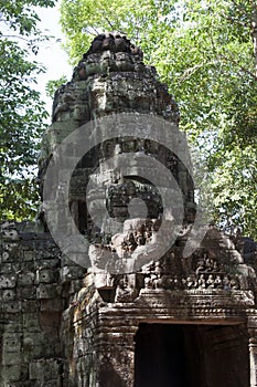 Eastern entrance carved with four faces to the 12th Century Ta Som