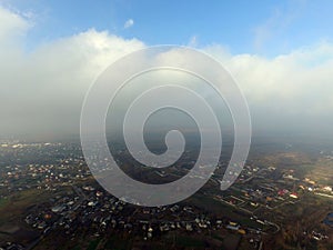 Eastern Europe landscape from birds flight point view