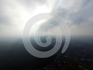 Eastern Europe landscape from birds flight point view