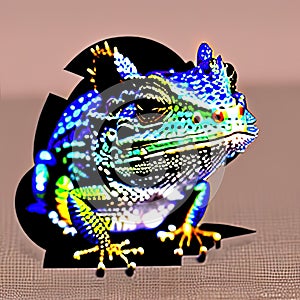 Eastern Fence Lizard Animal Style Print Design Logo. Generative AI.