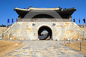 Eastern gate in Hwaseong Fortress South Kor photo