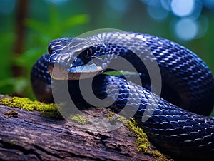 Eastern indigo snake (Dry on couperi)  Made With Generative AI illustration