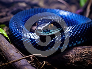 Eastern indigo snake (Dry on couperi)  Made With Generative AI illustration