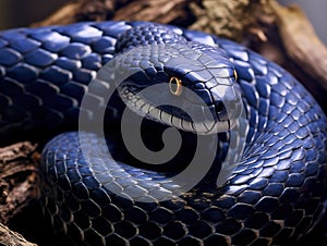 Eastern indigo snake (Dry on couperi)  Made With Generative AI illustration