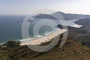 The eastern part of the Sai Kung Peninsula in the New Territories, Tung Wan and Tai Wan Bay.