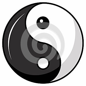 Eastern philosophy in vector: Yin and Yang on a white background